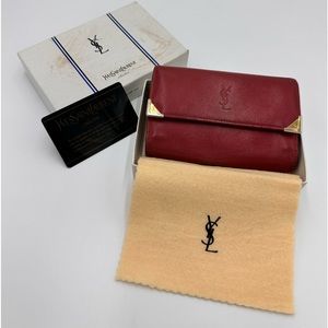 Vintage YSL trifold Wallet in Red